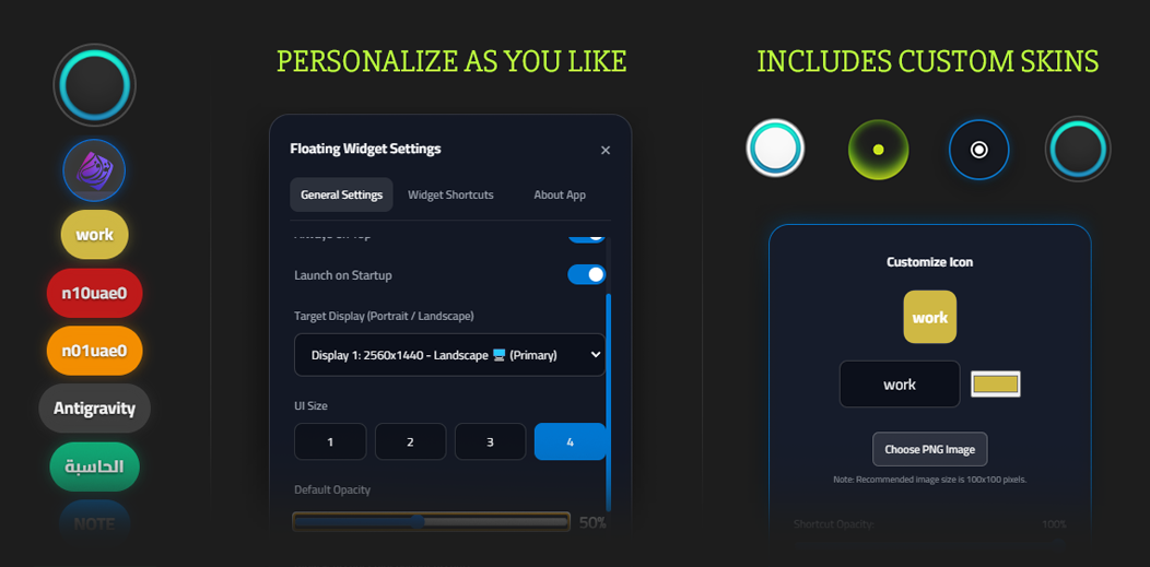 Floating Widget Launcher Preview