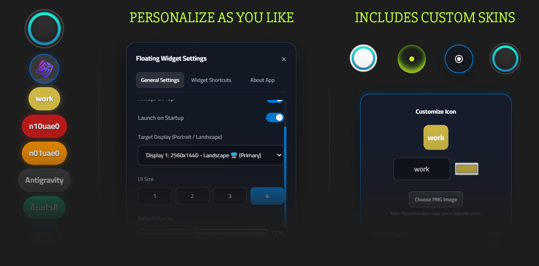 Floating Widget Launcher Preview